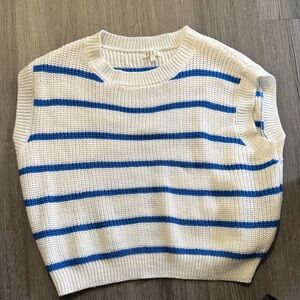 TCEC Blue and White Striped Crew Neck Sweater